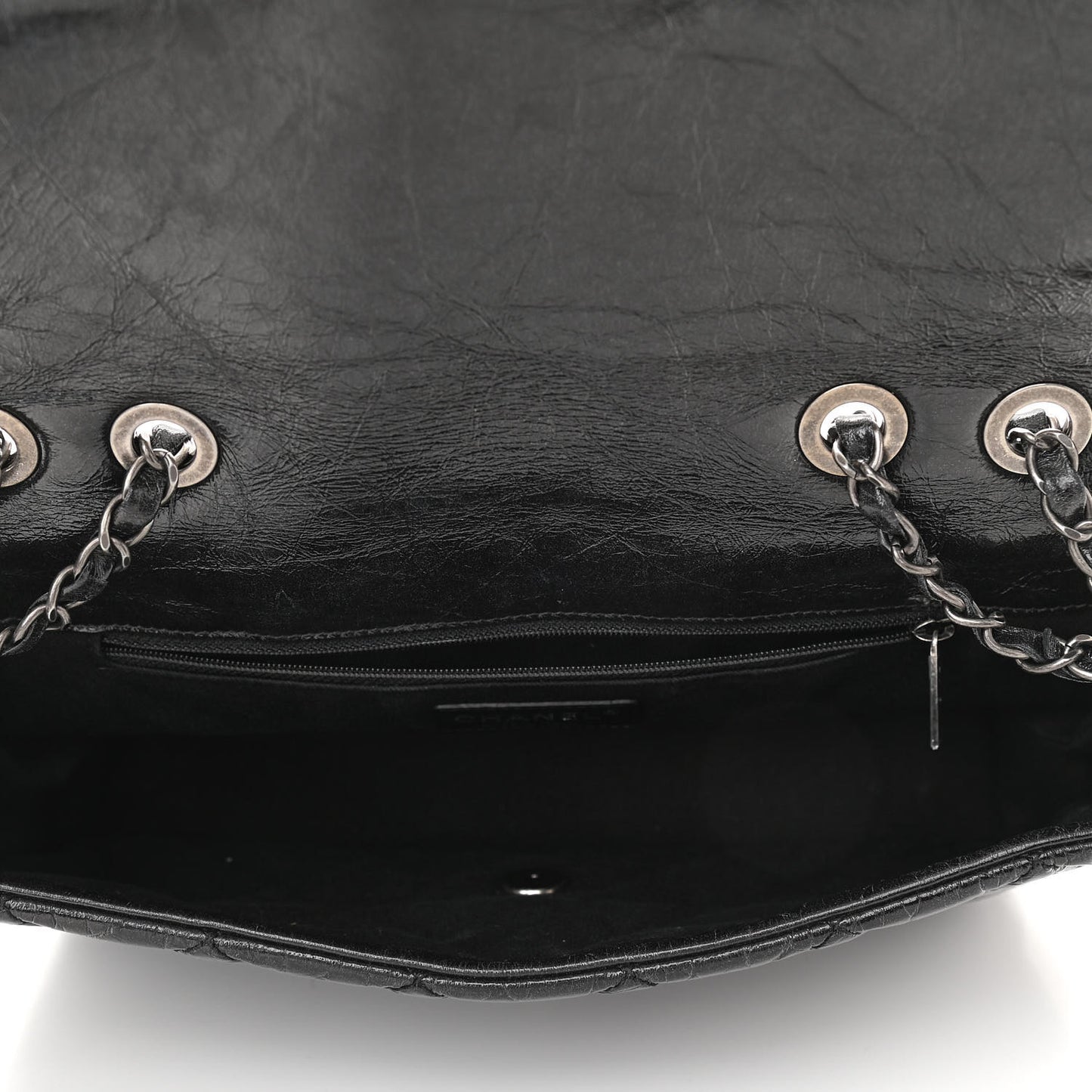Aged Calfskin Flap Black