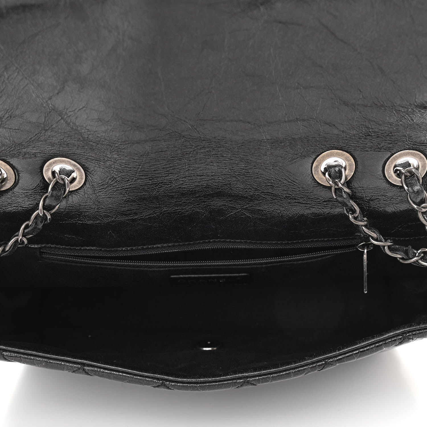 Chanel Aged Calfskin Flap Black 5 of 10