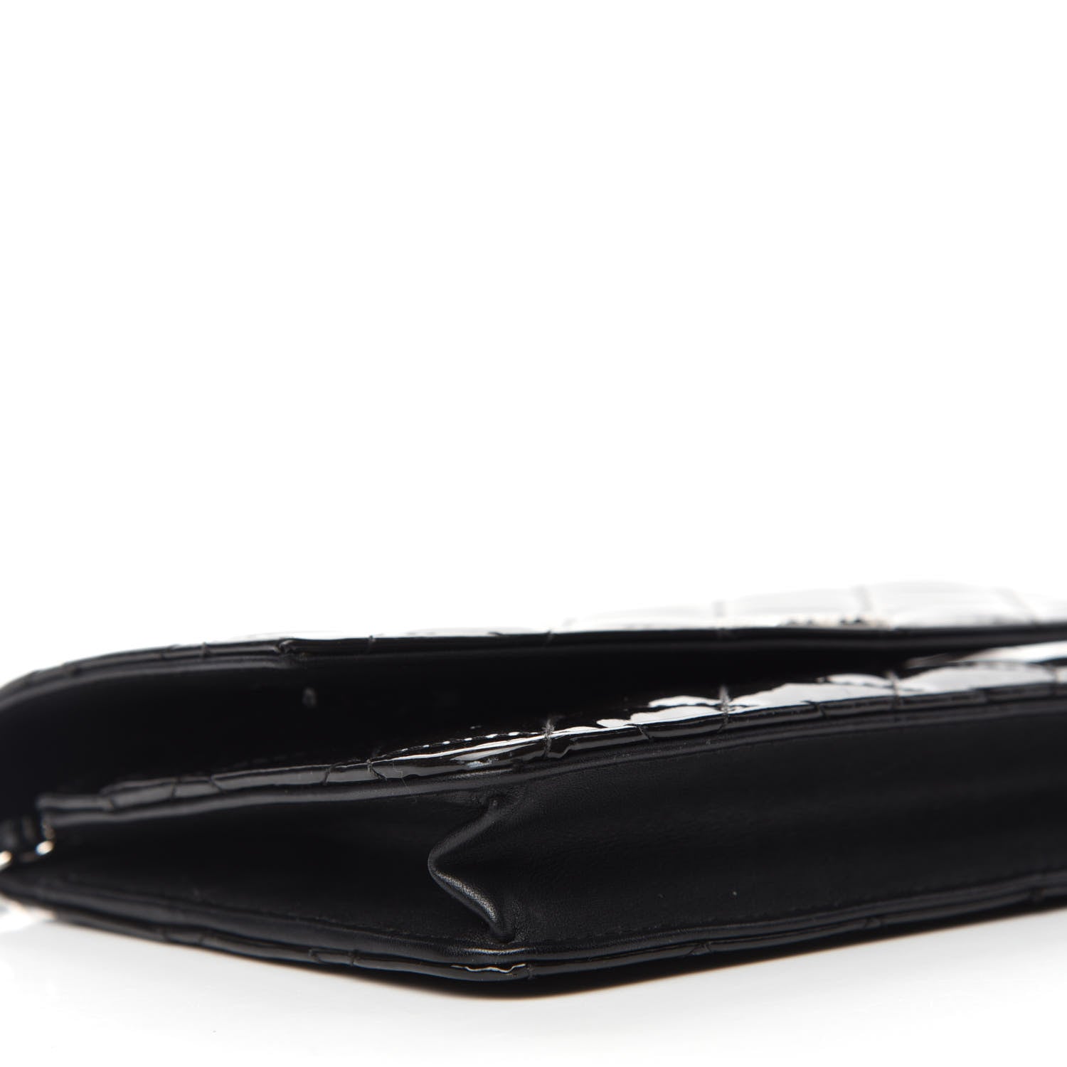 Chanel Patent Quilted Brilliant Wallet On Chain WOC Black 6 of 15