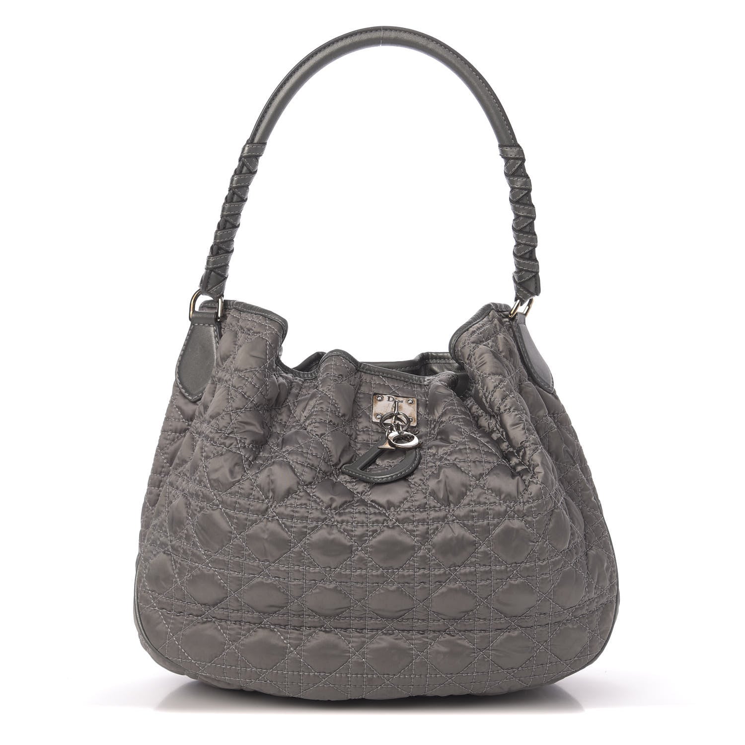 Christian Dior Satin Cannage Charming Hobo Grey 1 of 11