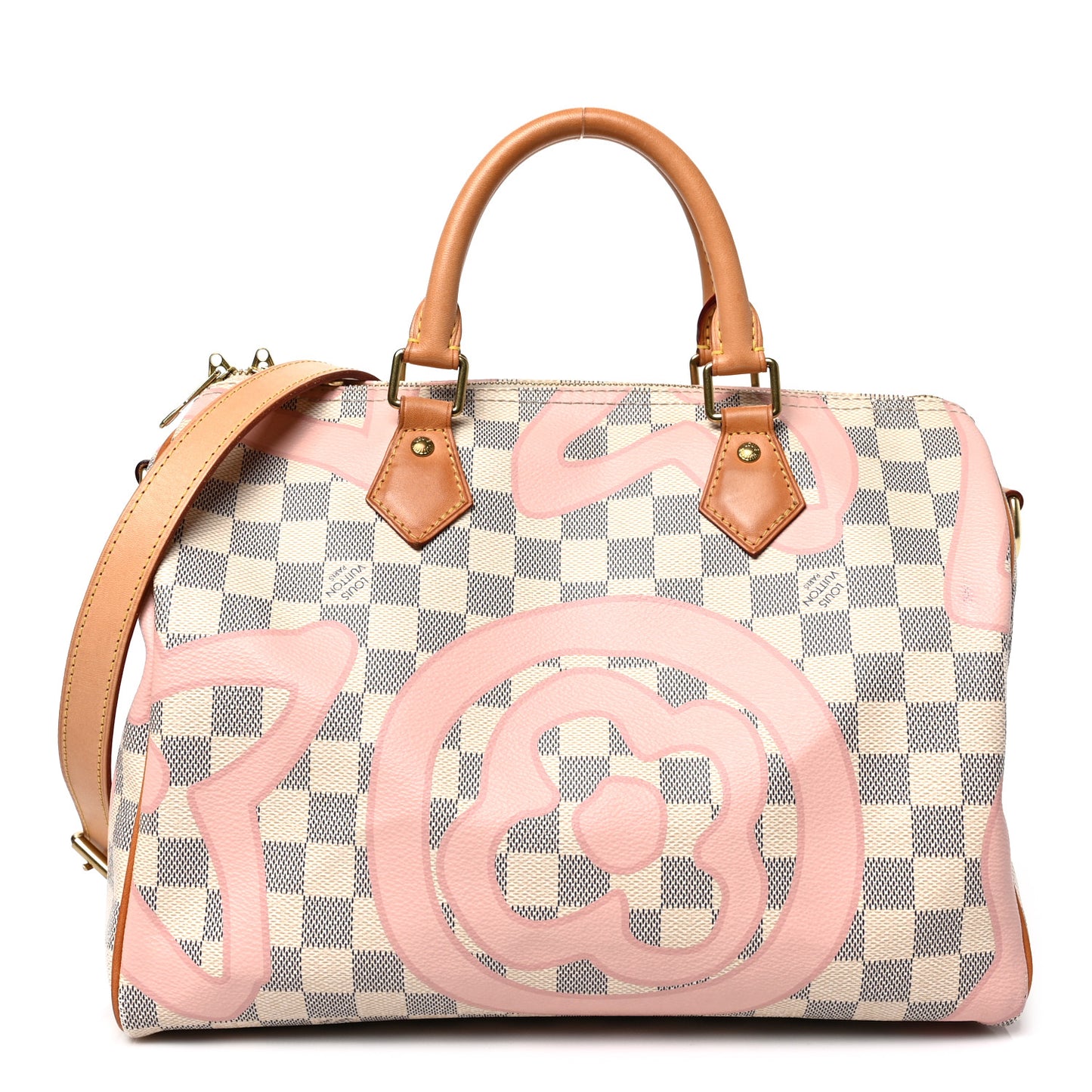 Damier Azur Tahitienne Speedy Bandouliere 30 Rose Ballerine