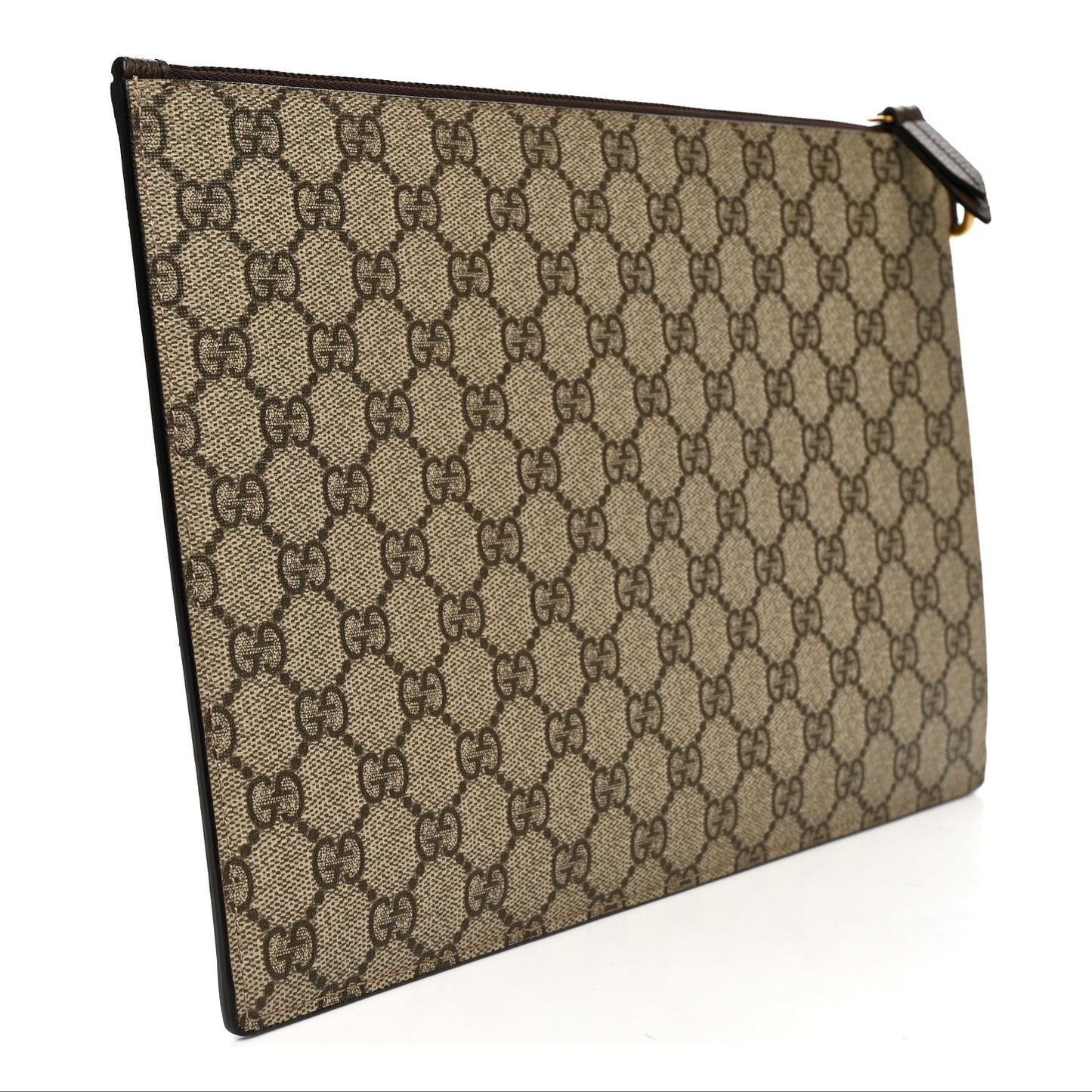 GG Supreme Monogram Neo Vintage Zip Wristlet Pouch Beige New Acero Crop