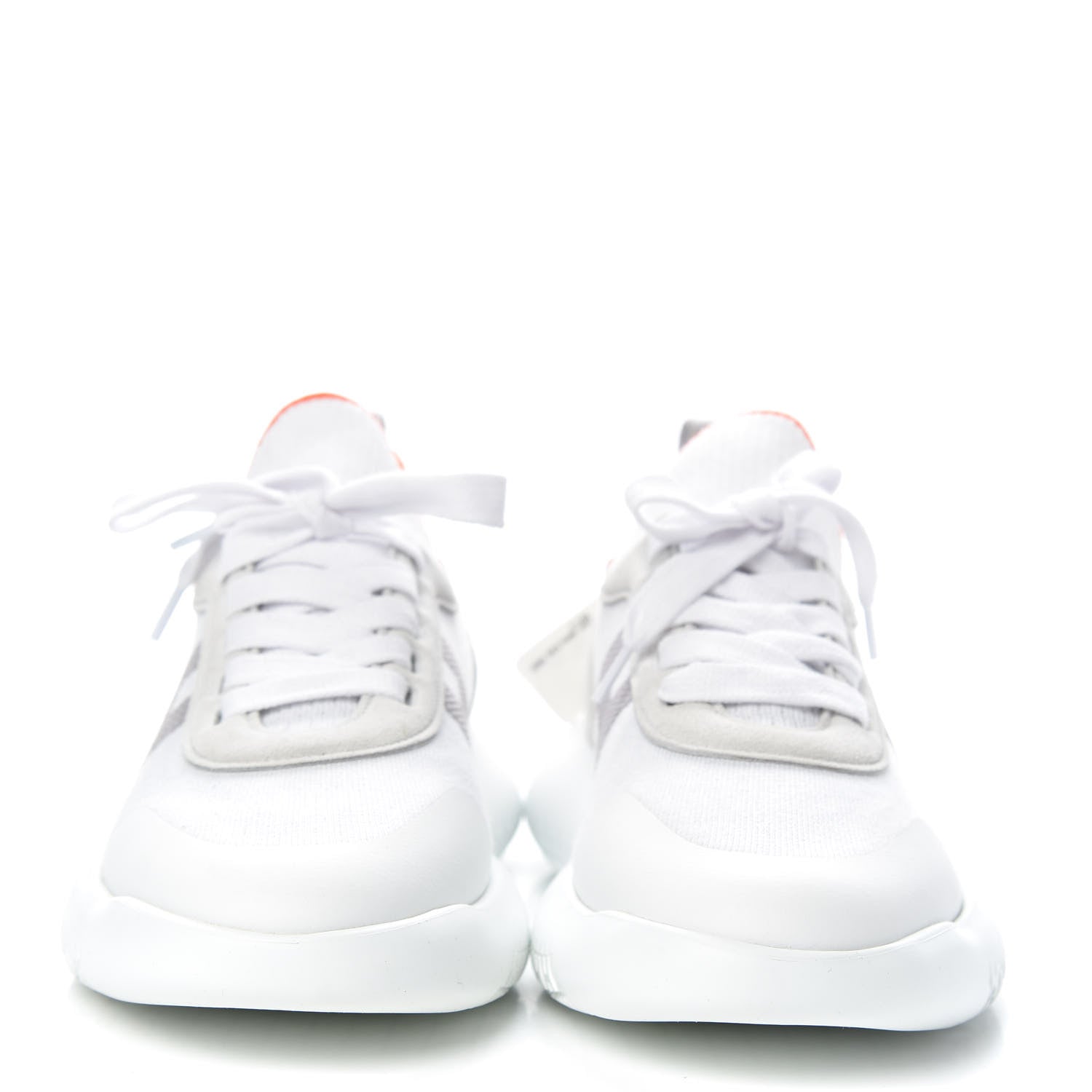 Hermes Knit Suede Goatskin Womens Crew Sneakers 40 White Gris 2 of 9