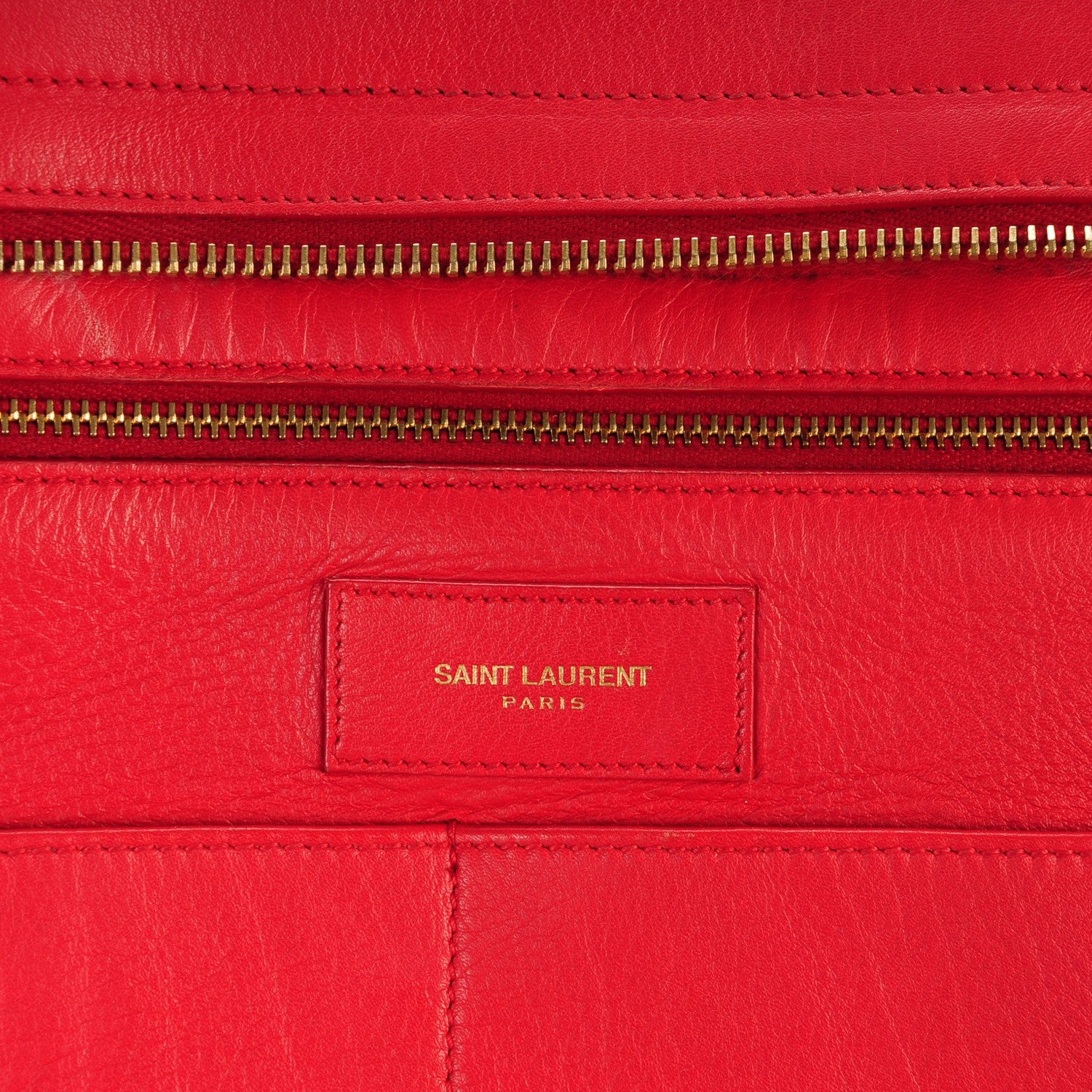 Saint Laurent Calfskin Medium Classic Cabas Y Red 6 of 7