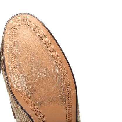 Gucci Canvas GG Monogram Horsebit Womens Jordaan Loafers 37.5 New Sand Friky Taupe 10 of 12