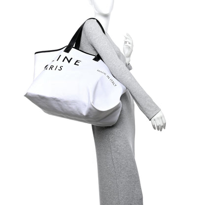 Celine Textile Medium Made In Tote White Black 2 of 10