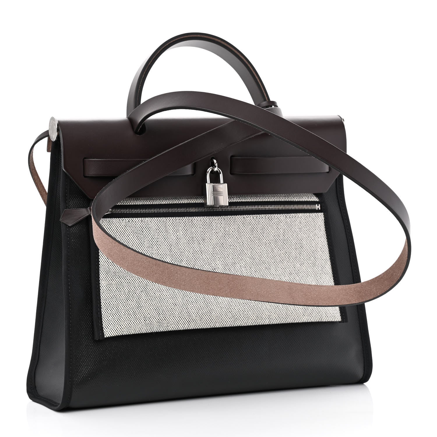 Hermes Toile H Berline Vache Hunter Herbag Zip PM 31 Black Ebene 4 of 13