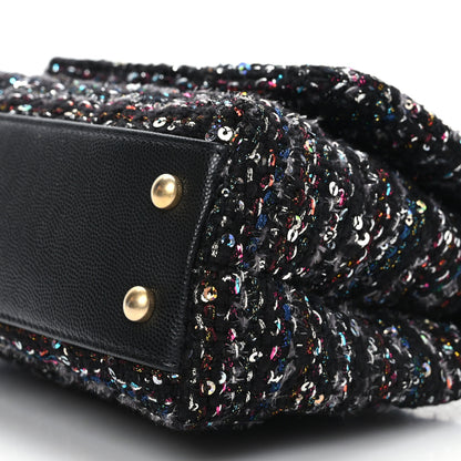 Chanel Tweed Sequin Mini Coco Handle Flap Black 6 of 9