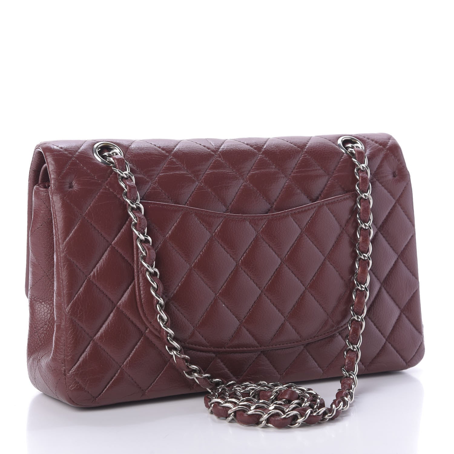 Chanel Caviar Quilted Medium Double Flap Dark Red 3 of 9