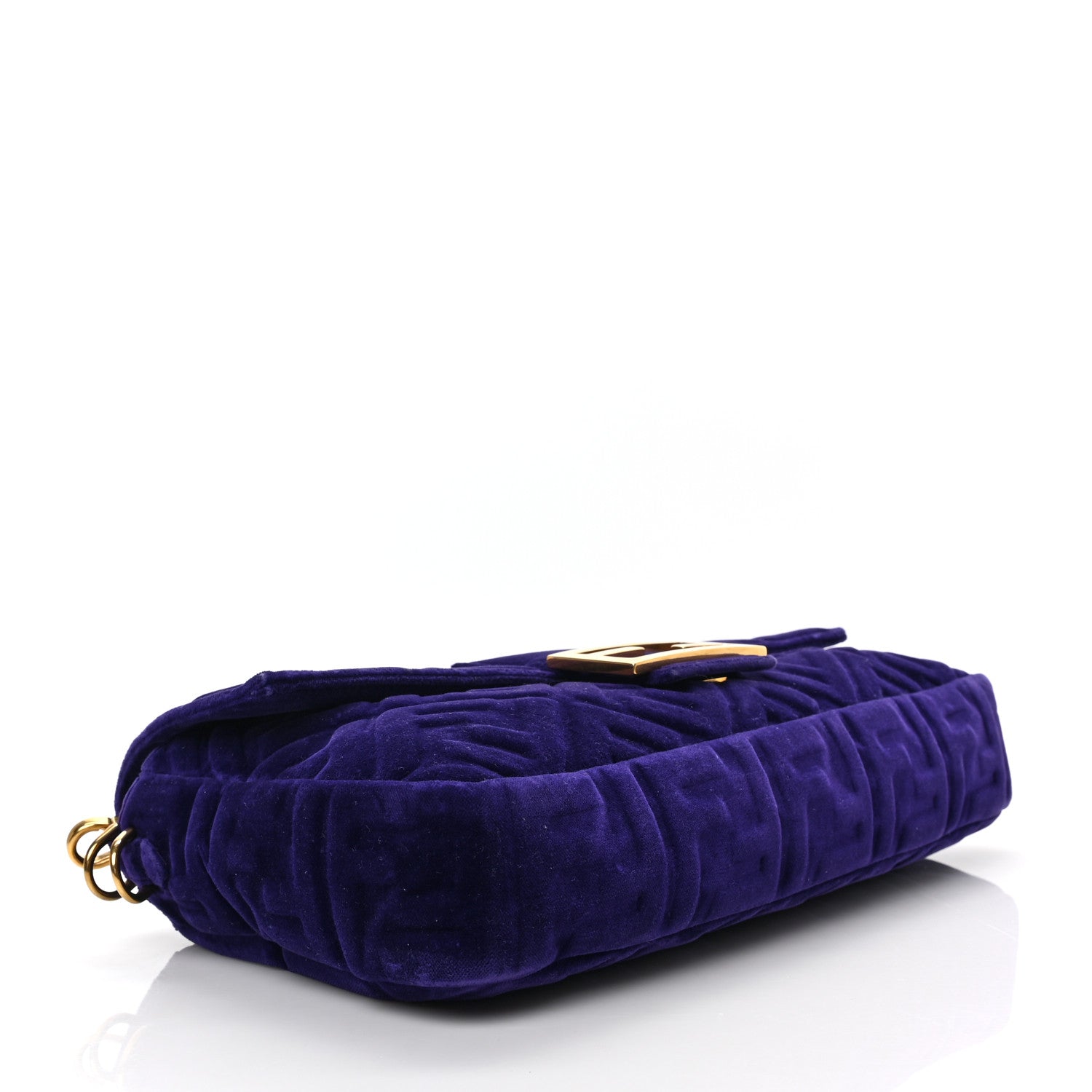 Fendi Velluto FF Embossed Large Baguette Viola Plus 4 of 8