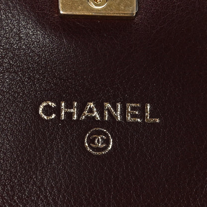 Chanel Calfskin Quilted Coco Mail Clutch With Chain Burgundy 6 of 10