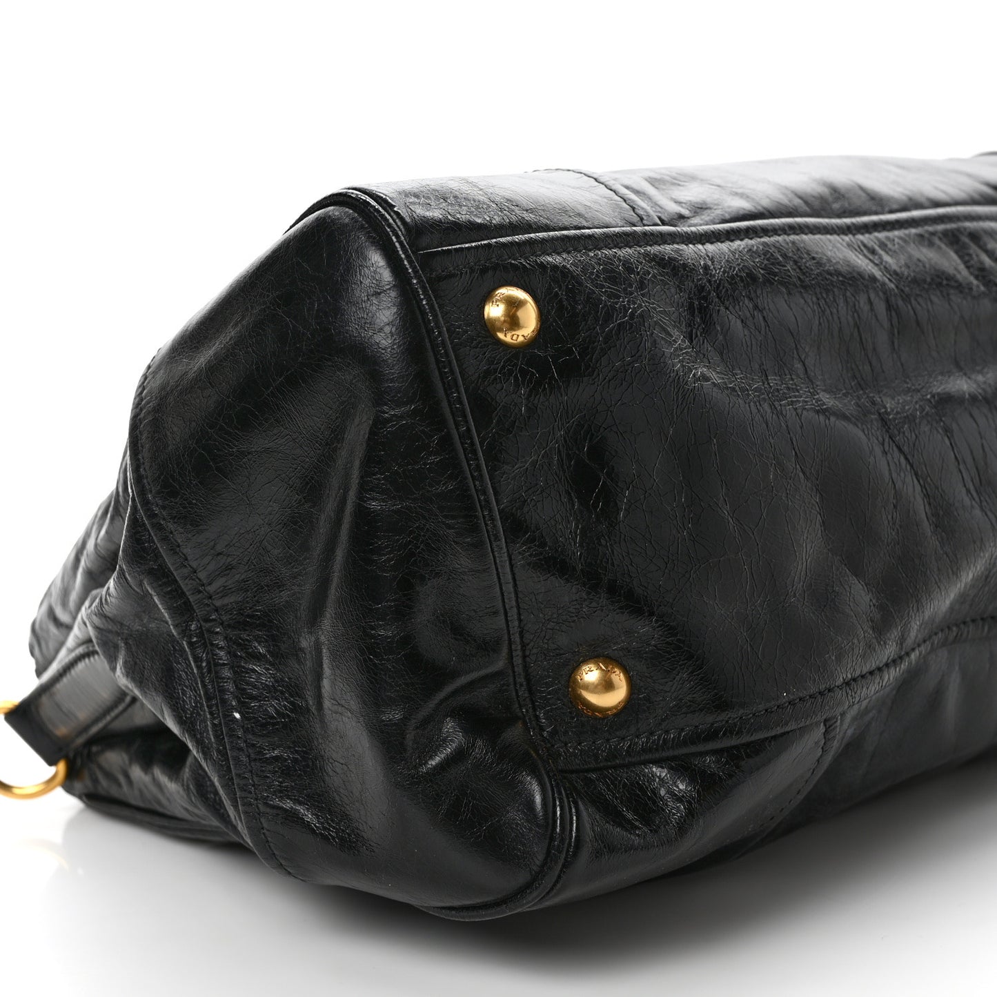 Vitello Shine Shopping Satchel Black