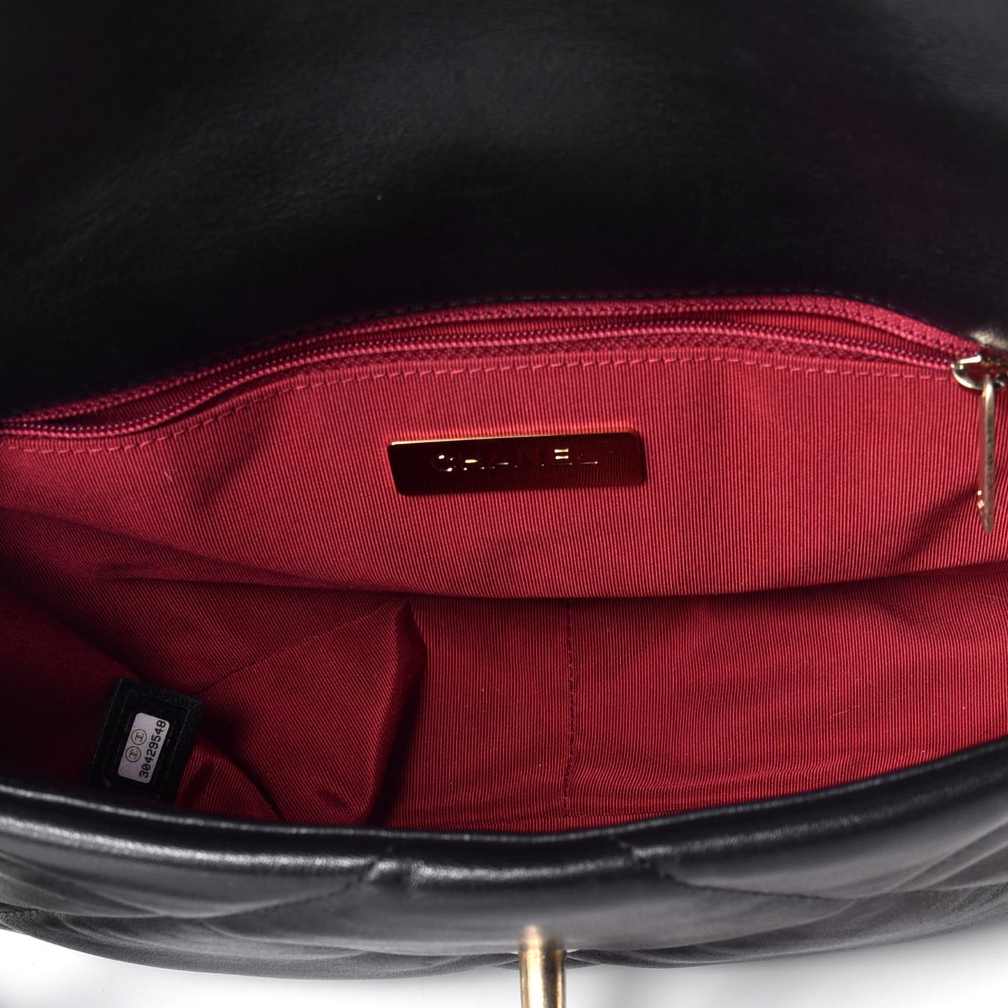 Goatskin Quilted Medium Chanel 19 Flap Black