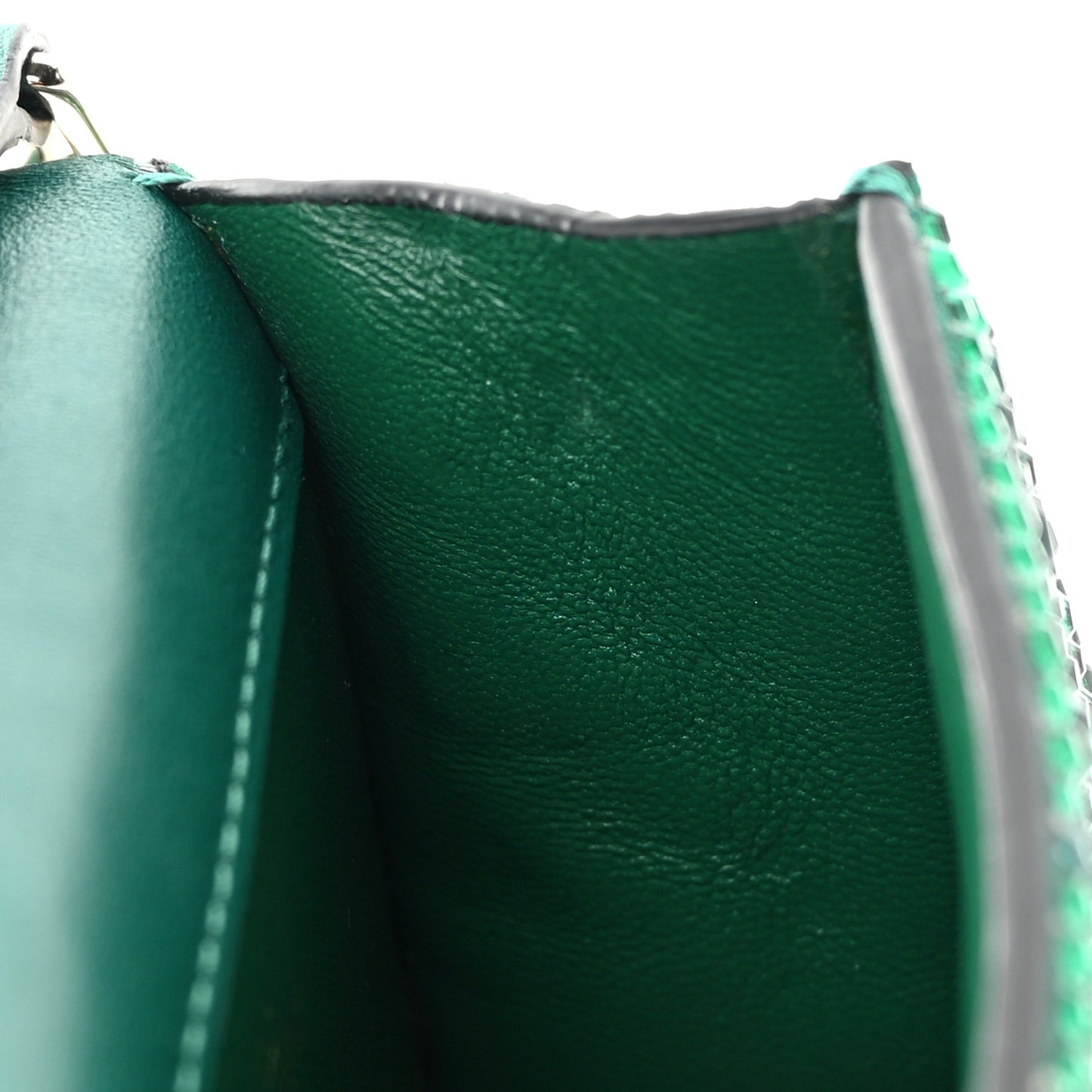 Crystal Embroidered Micro Vsling Top Handle Bag Emerald