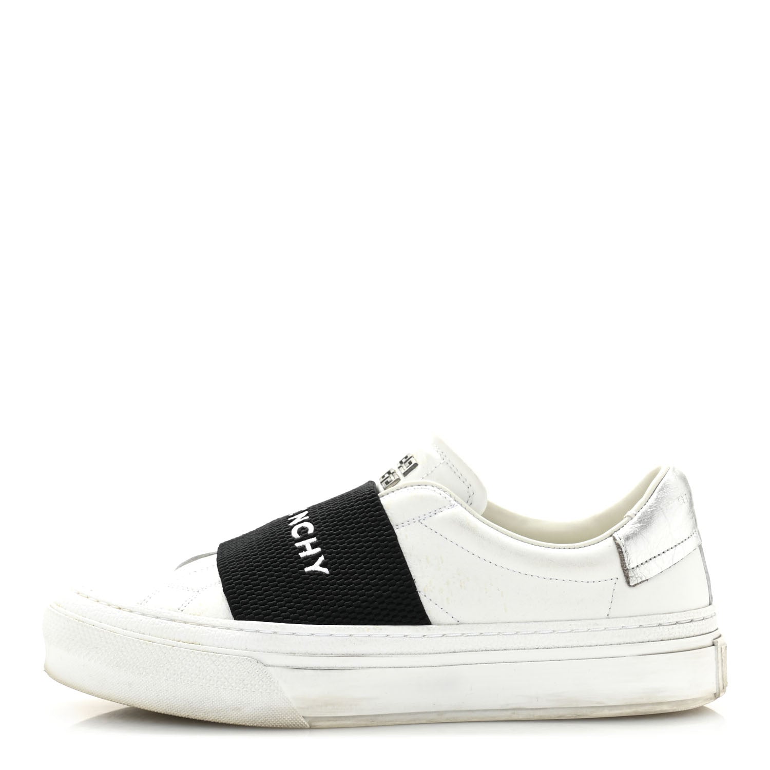 Givenchy Calfskin Band Logo Womens City Sport Sneakers 37.5 White Black 1 of 10