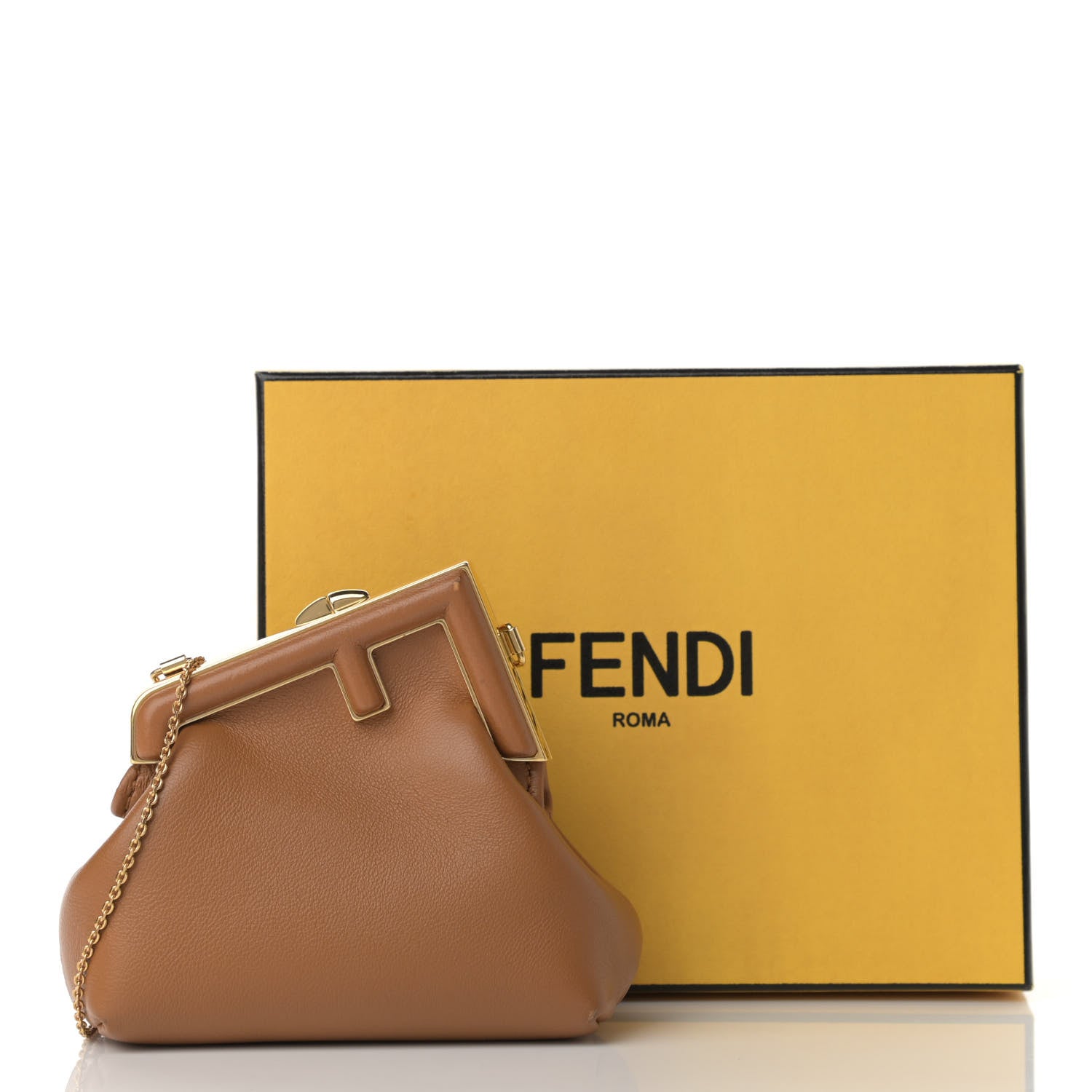 Fendi Shiny Nappa Nano Fendi First Bag Charm Caramello 10 of 10