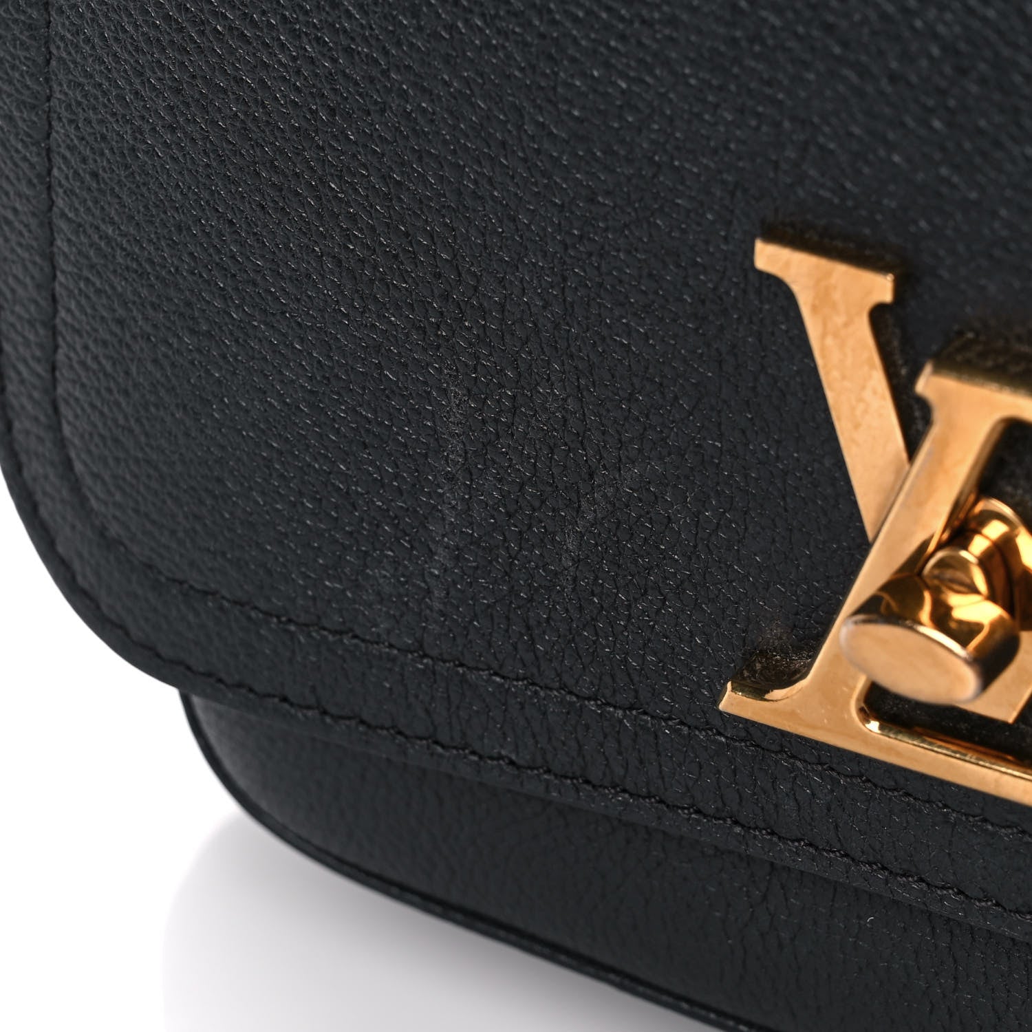 Louis Vuitton Grained Calfskin Lockme Chain Bag Black 10 of 14