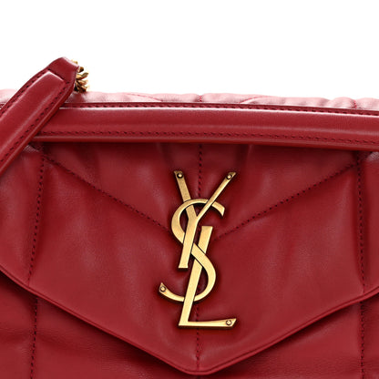 Saint Laurent Lambskin Quilted Small Loulou Puffer Monogram Chain Satchel Opyum Red 8 of 11