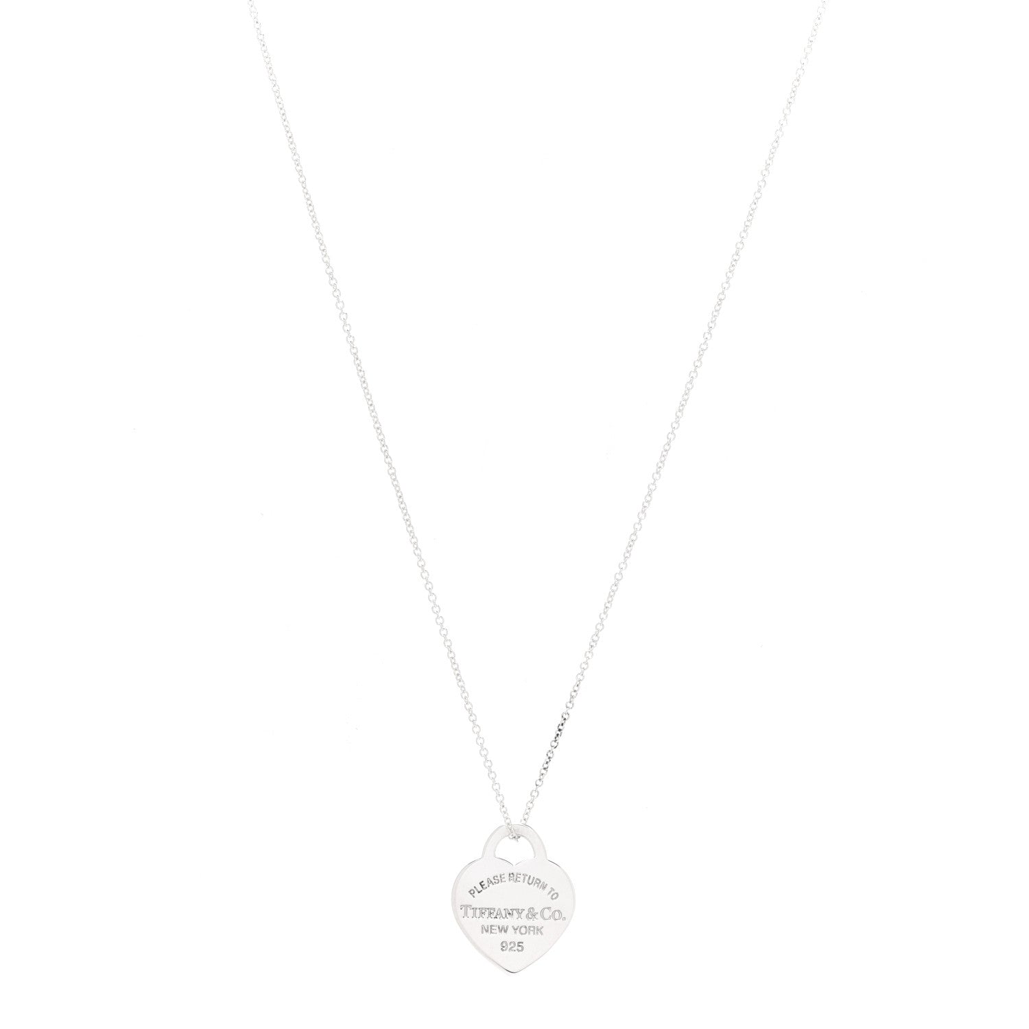 Tiffany Sterling Silver Small Return to Tiffany Heart Pendant Necklace 1 of 6