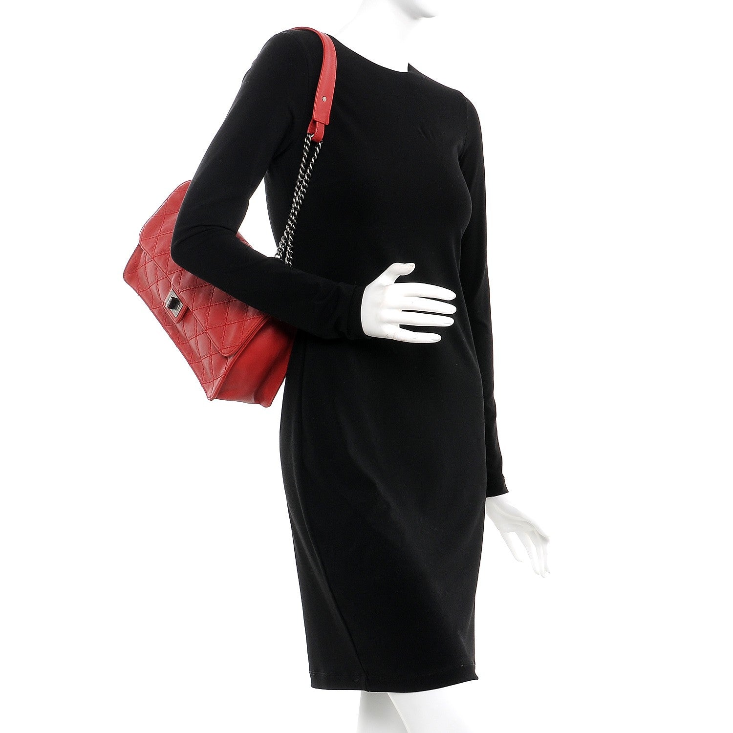 Chanel Calfskin CC Crave Reissue Crown Jumbo Flap Light Red 2 of 9