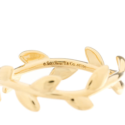 Tiffany 18K Yellow Gold Narrow Paloma Picasso Olive Leaf Band Ring 57 8 4 of 4