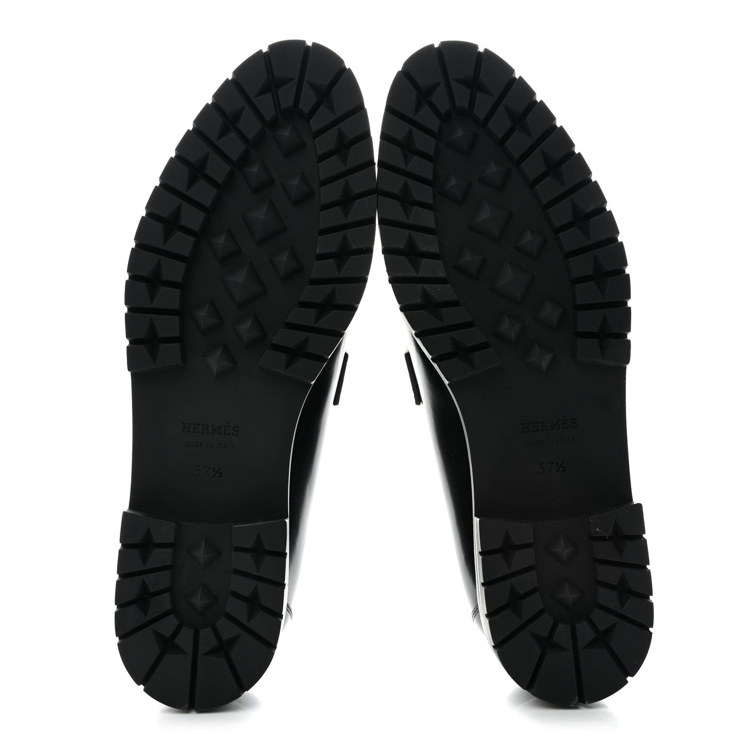Hermes Calfskin Womens Faubourg Loafers 37.5 Black 5 of 10