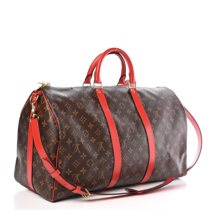 Louis Vuitton Calfskin Monogram Keepall Bandouliere 50 Coquelicot 3 of 10