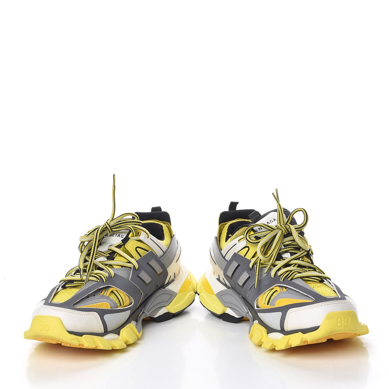 Balenciaga Mesh Nylon Womens Track Sneakers 39 Jaune Black White 6 of 16