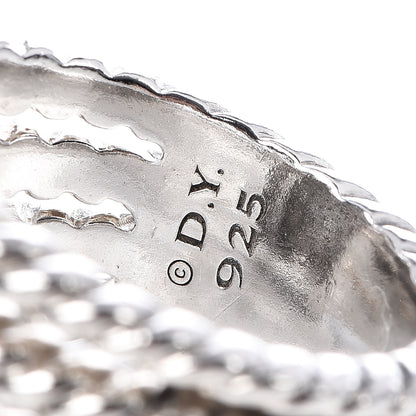 David Yurman Sterling Silver Diamond 16mm Wheaton Ring 53 6.5 5 of 5
