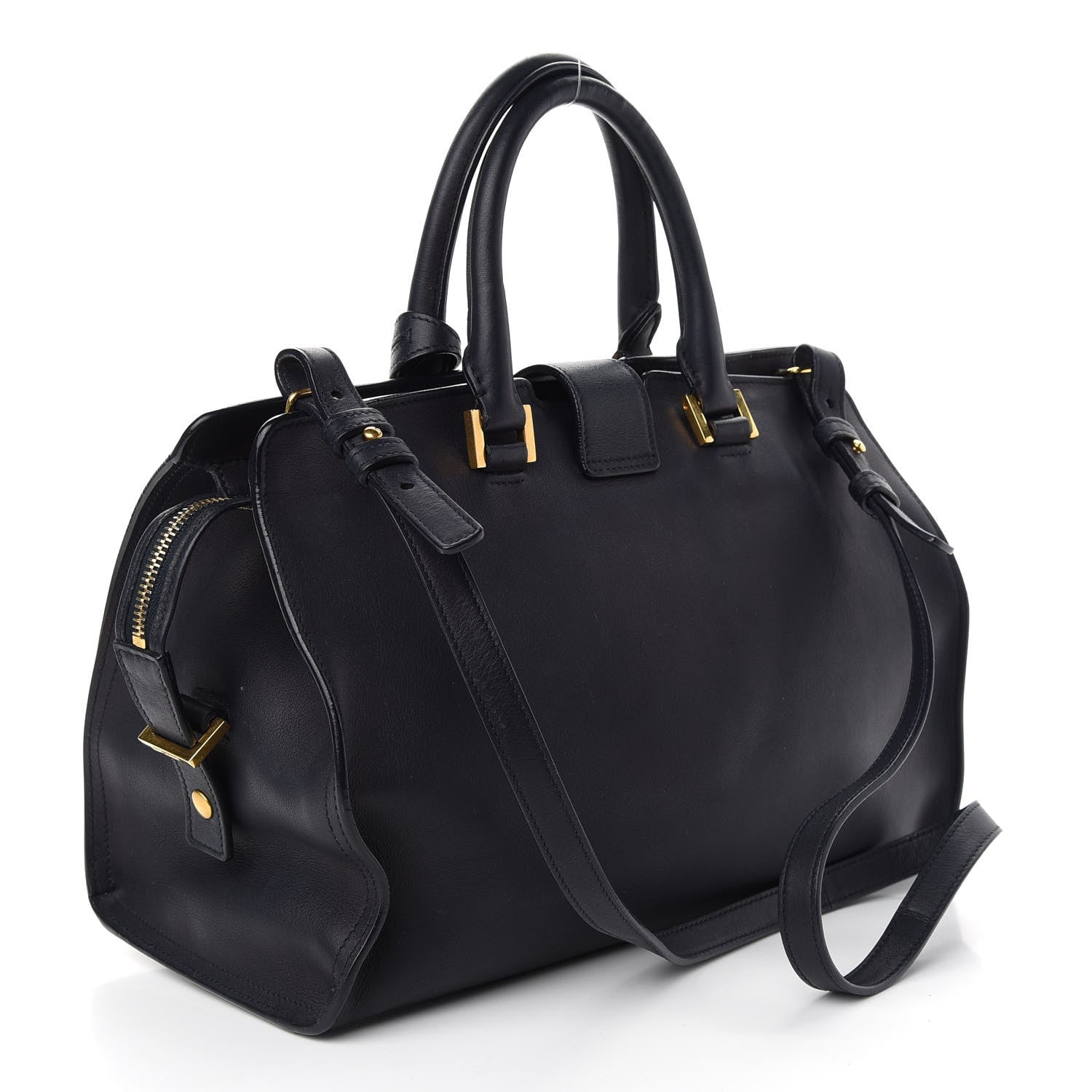 Saint Laurent Calfskin Small Classic Y Cabas Navy Blue 2 of 8
