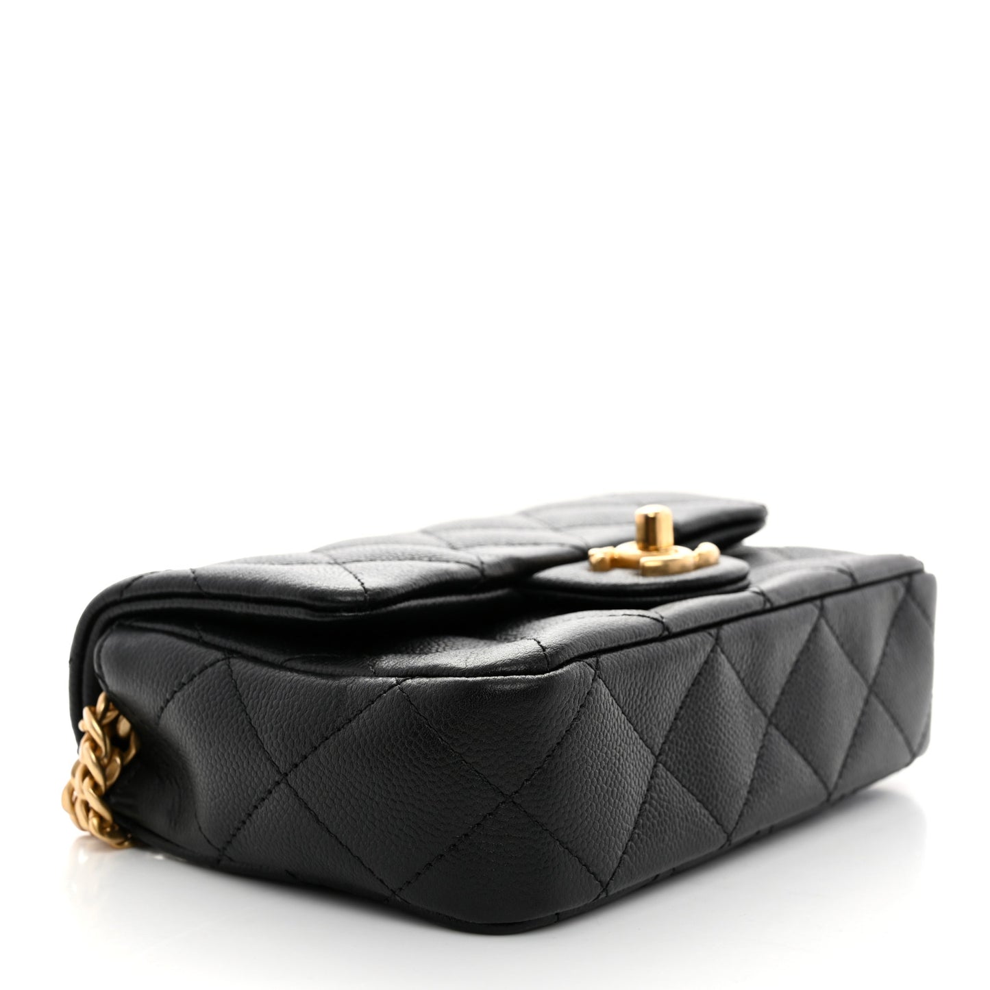 Caviar Quilted Mini Sweetheart Rectangular Flap Black