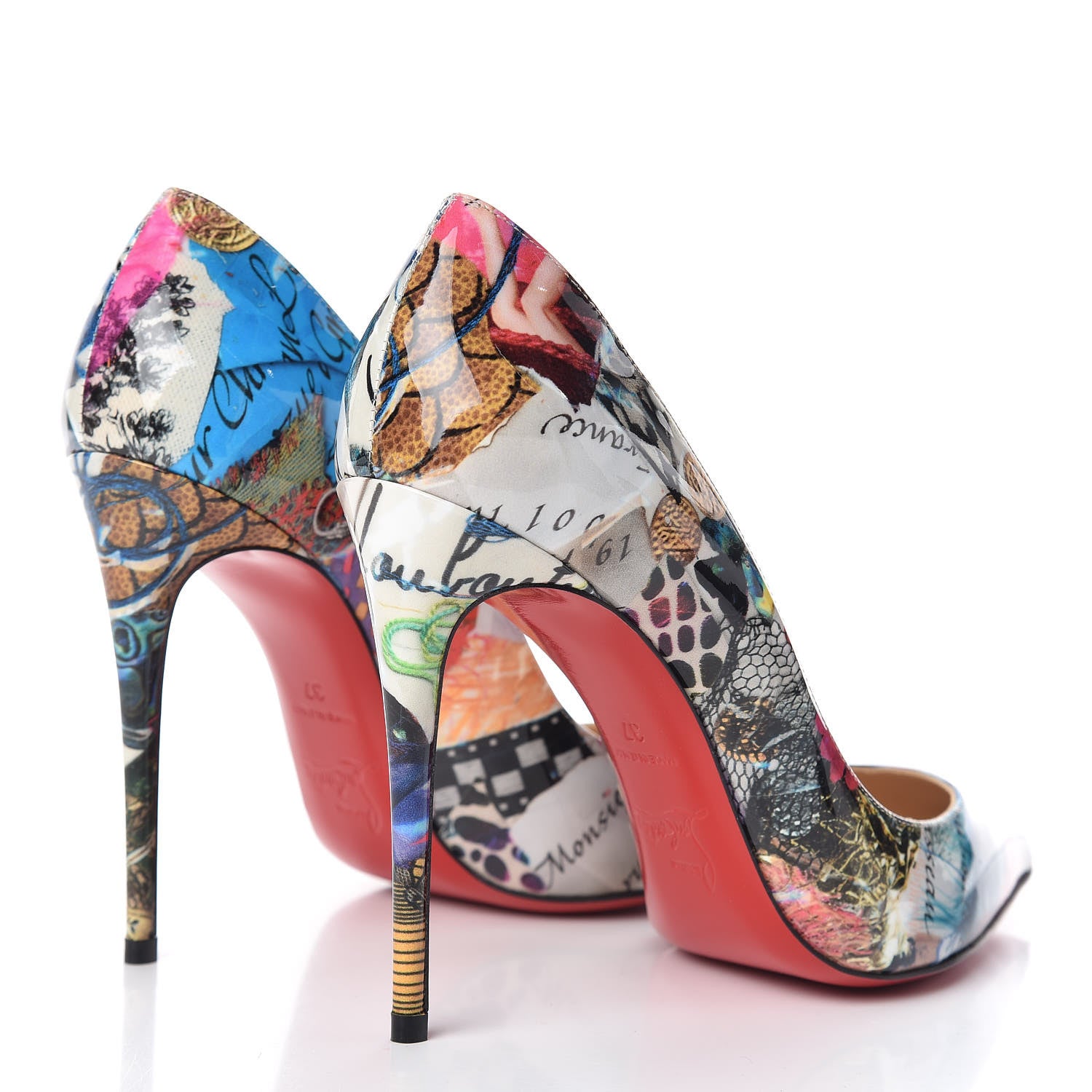 Christian Louboutin Patent Trash Pigalle Follies 100 Pumps 37 Multicolor 4 of 9