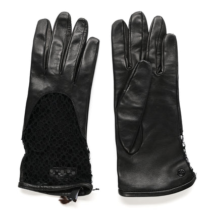 Gucci Nappa Mesh Gloves 8 Black 1 of 4