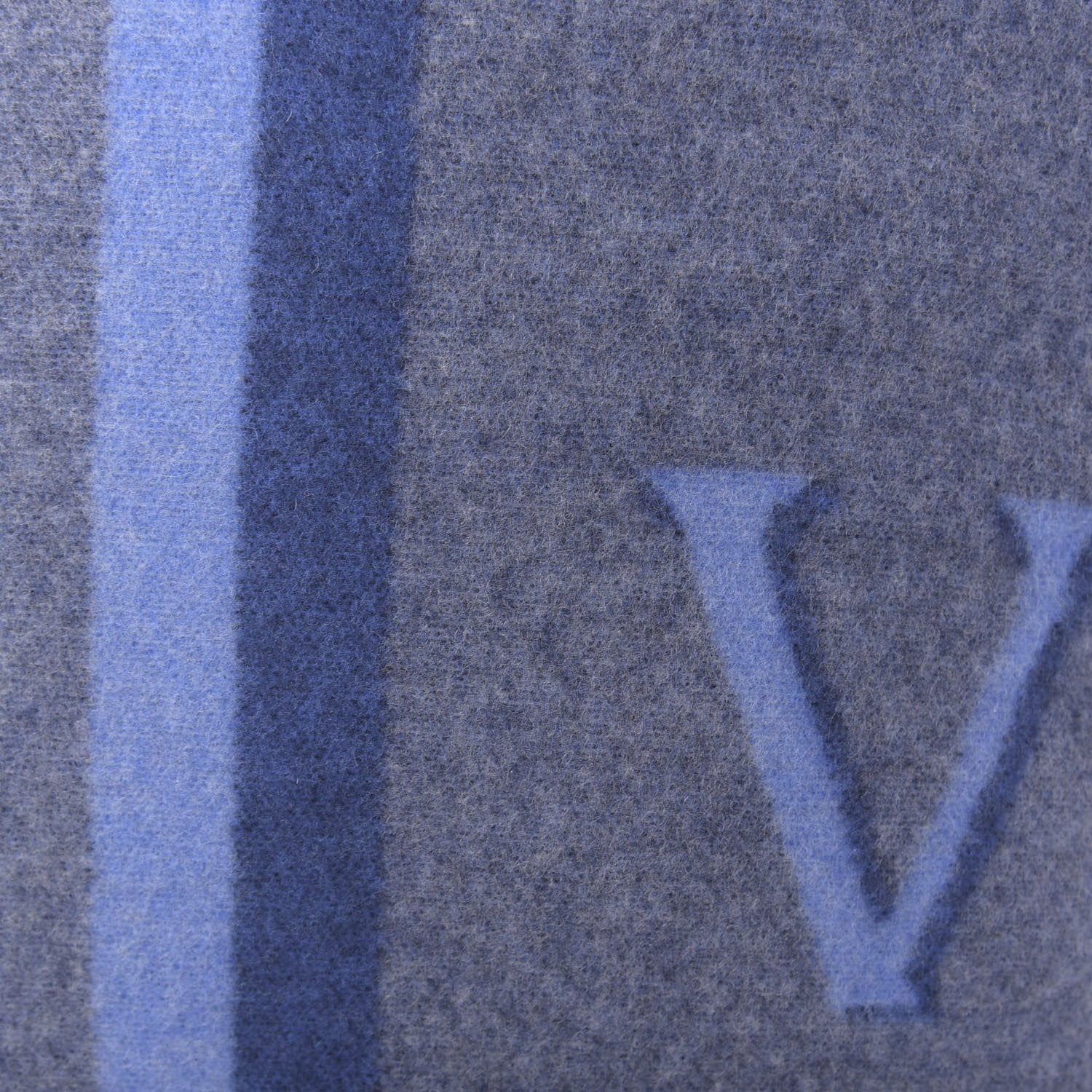 Louis Vuitton Wool Cashmere Cushion Pillow Blue Gray 6 of 6