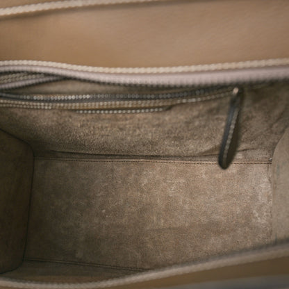 Celine Drummed Calfskin Micro Luggage Souris 5 of 11