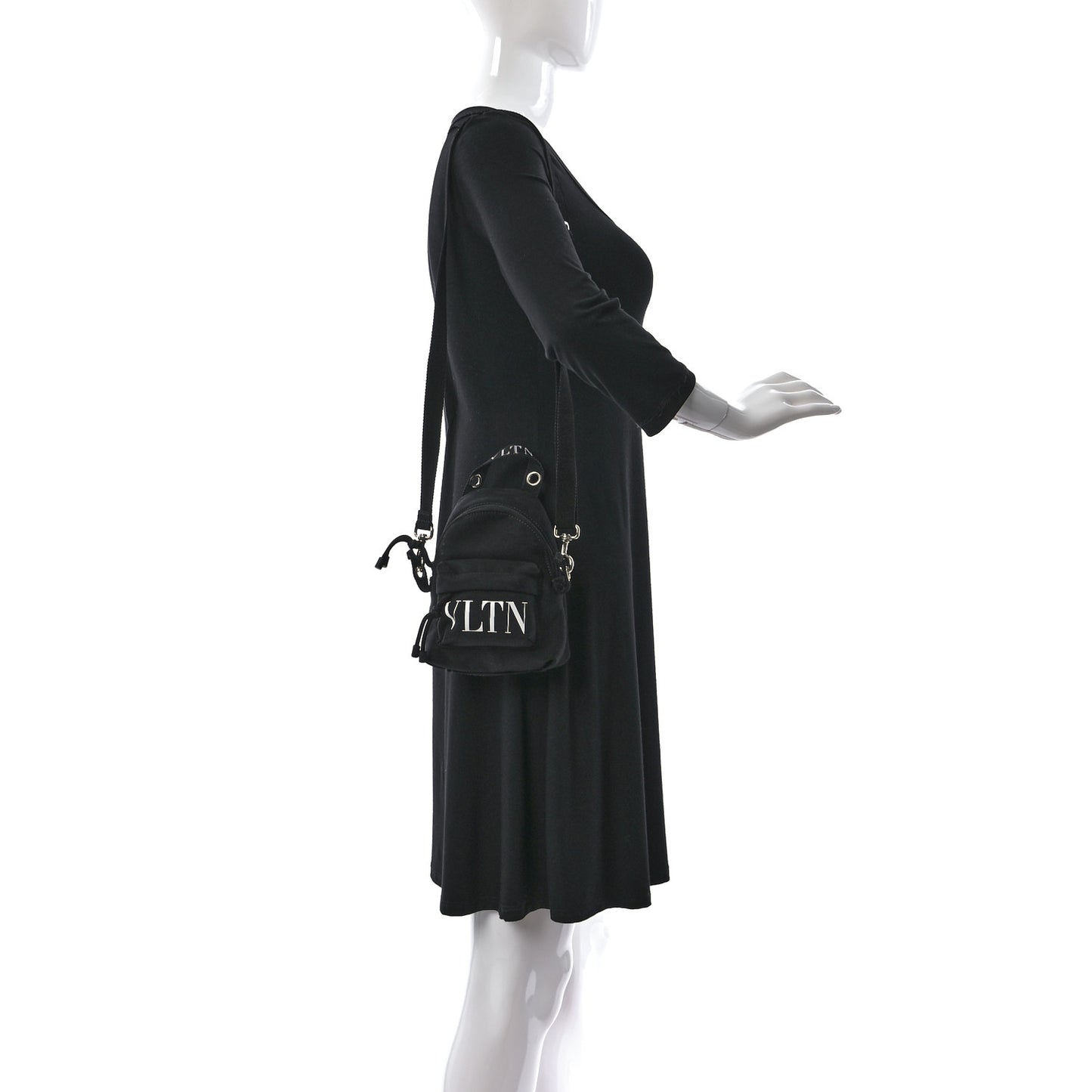 Nylon VLTN Print Mini Backpack Black White