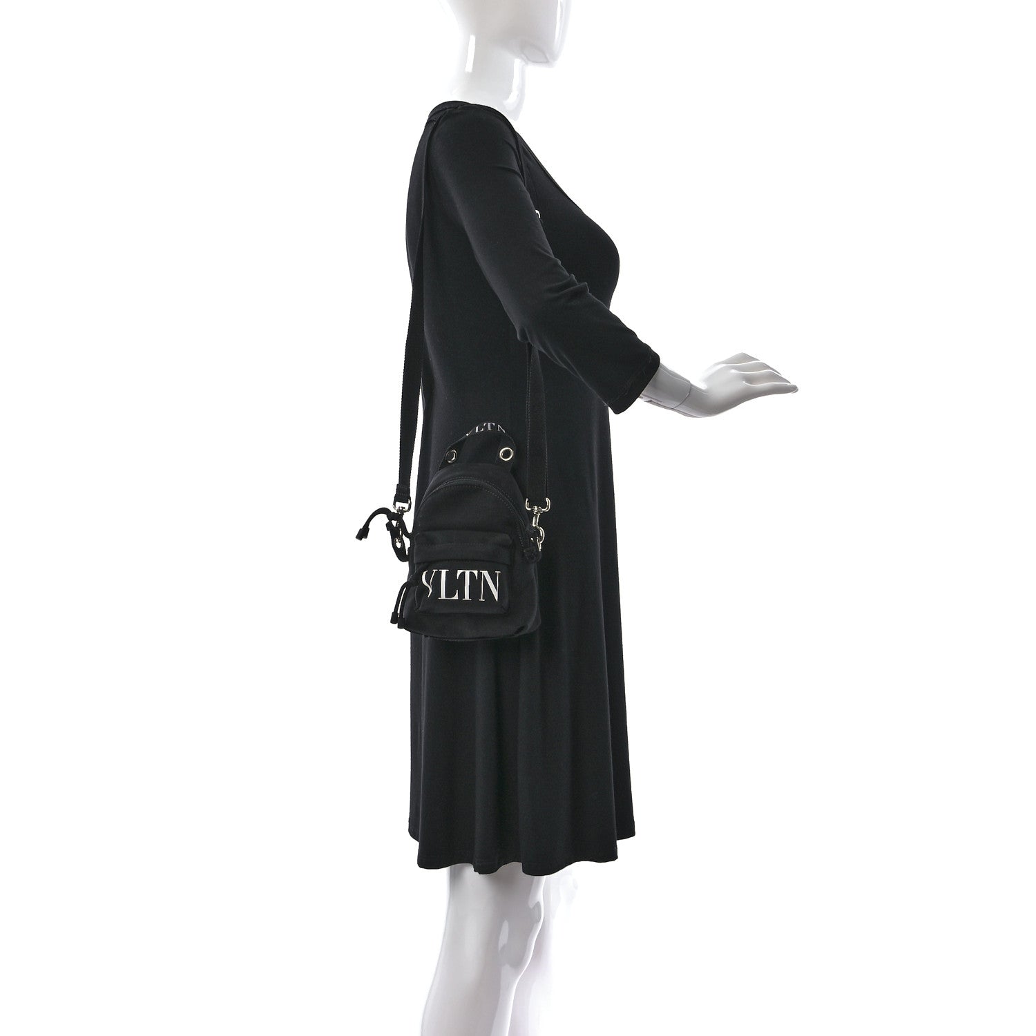 Valentino Garavani Nylon VLTN Print Mini Backpack Black White 2 of 8