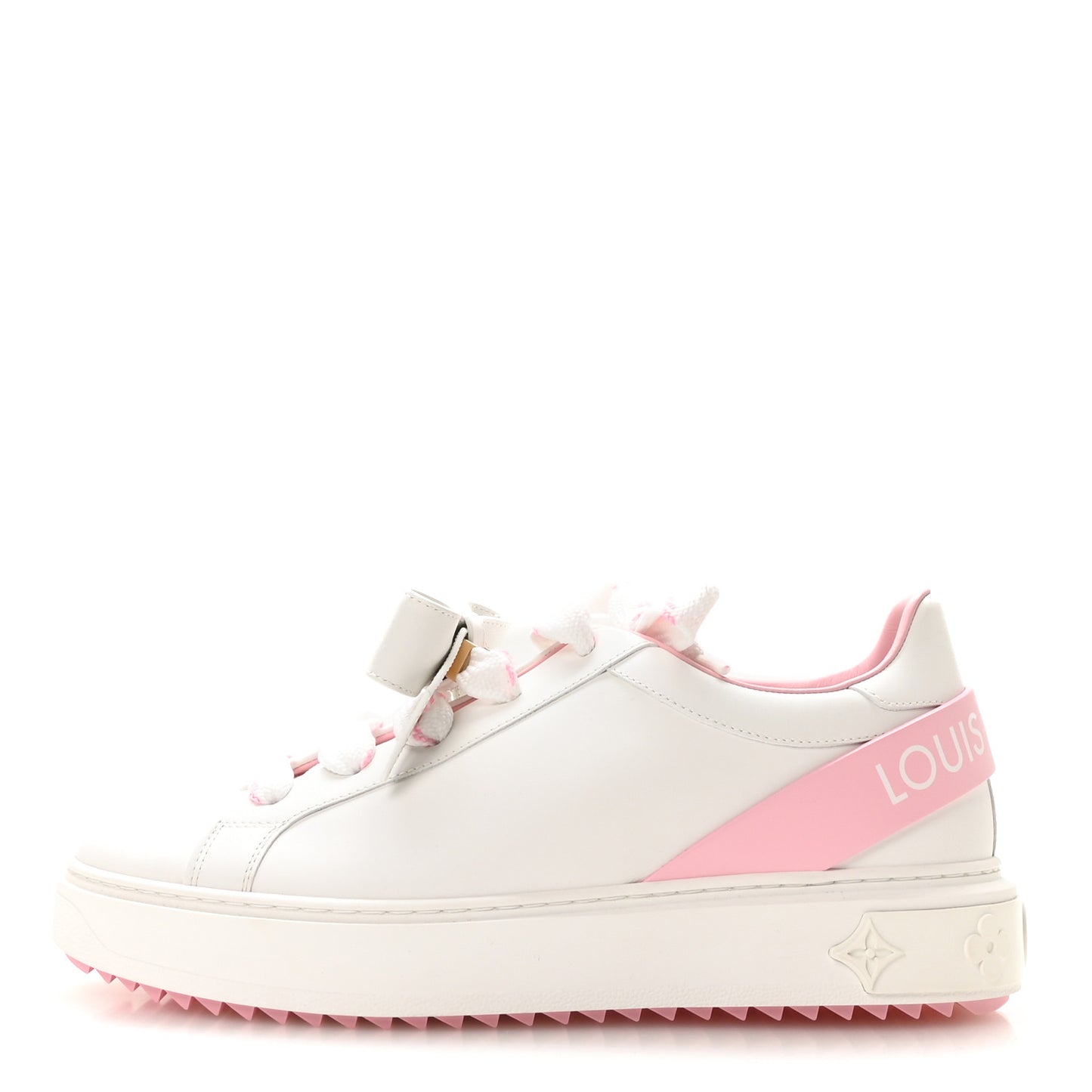 Calfskin Time Out Bow Sneakers 41 White Pink