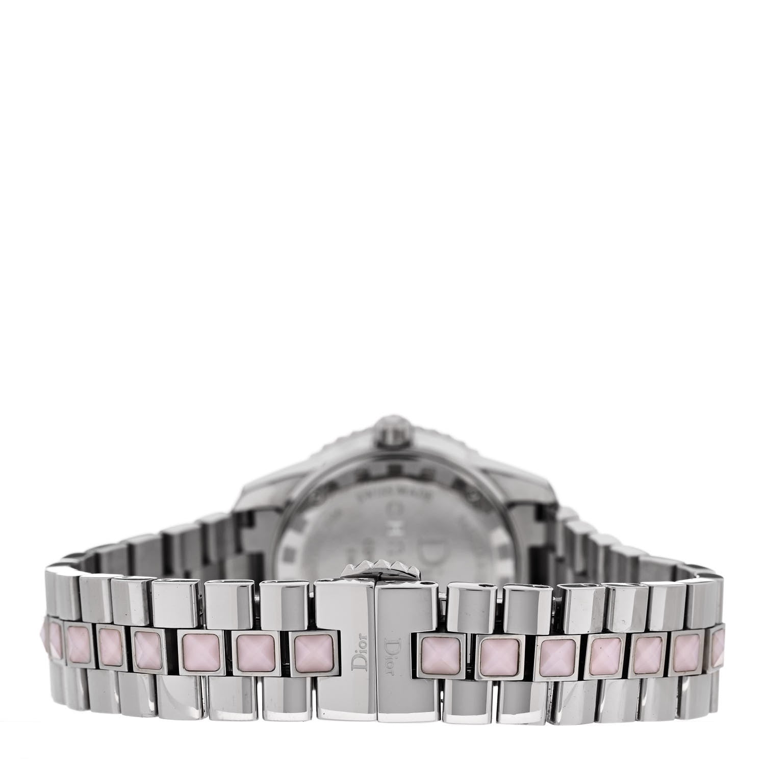 Christian Dior Stainless Steel Diamond Sapphire Pink Mother of Pearl 29mm Christal Quartz Watch 3 of 5