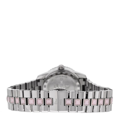 Christian Dior Stainless Steel Diamond Sapphire Pink Mother of Pearl 29mm Christal Quartz Watch 3 of 5