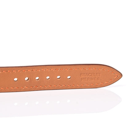 Hermes Swift Heure H Hour Watch PM Double Tour Strap Orange 3 of 5