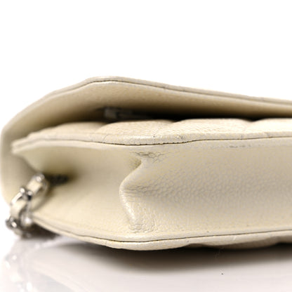 Chanel Iridescent Caviar Quilted Wallet on Chain WOC Ivory 9 of 14
