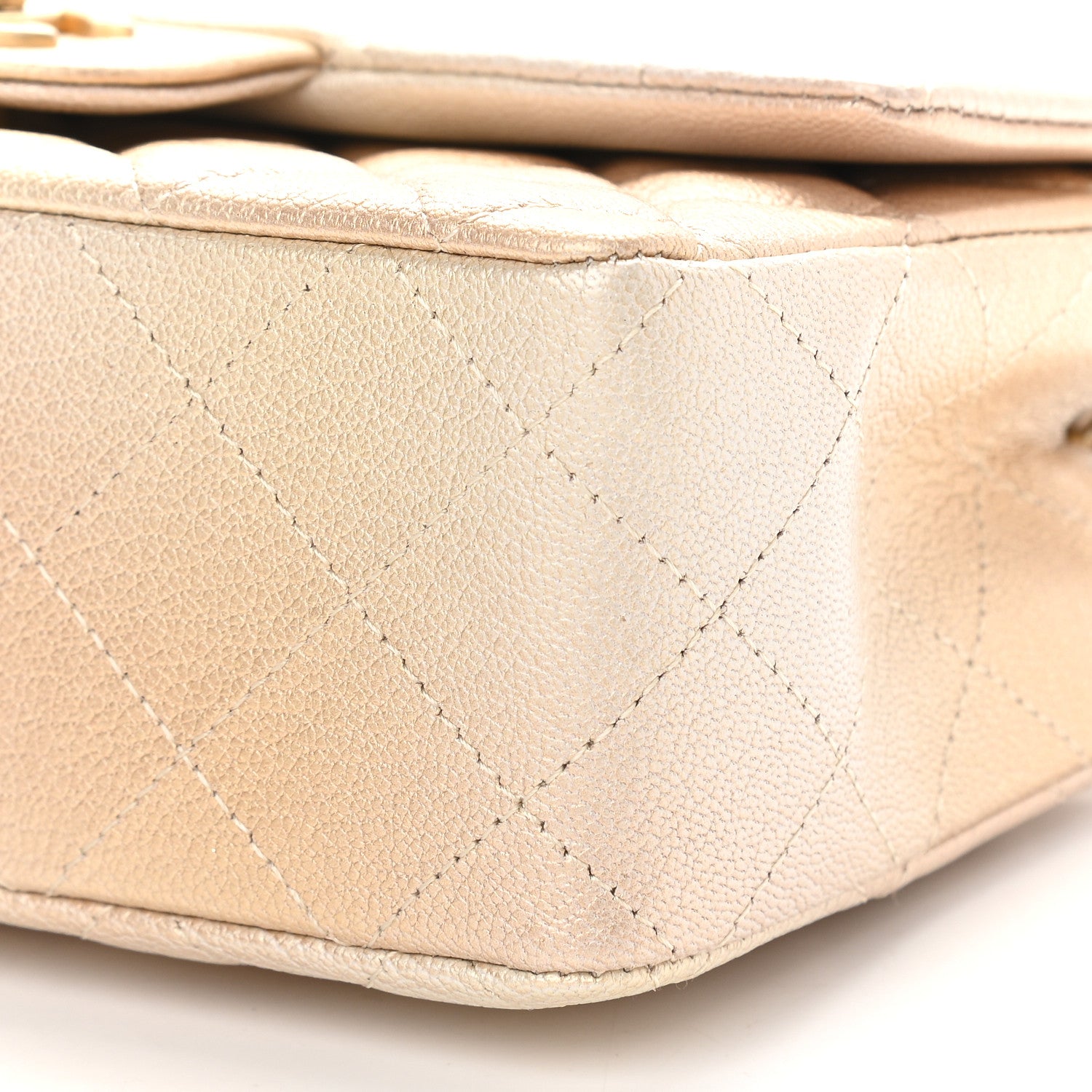 Chanel Metallic Goatskin Quilted Mini Rectangular Flap Gold 9 of 9