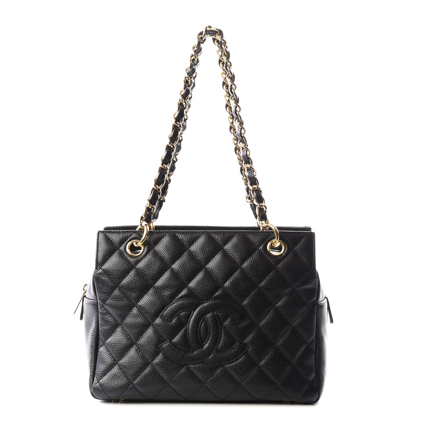 Caviar Quilted Petit Timeless Tote PTT Black