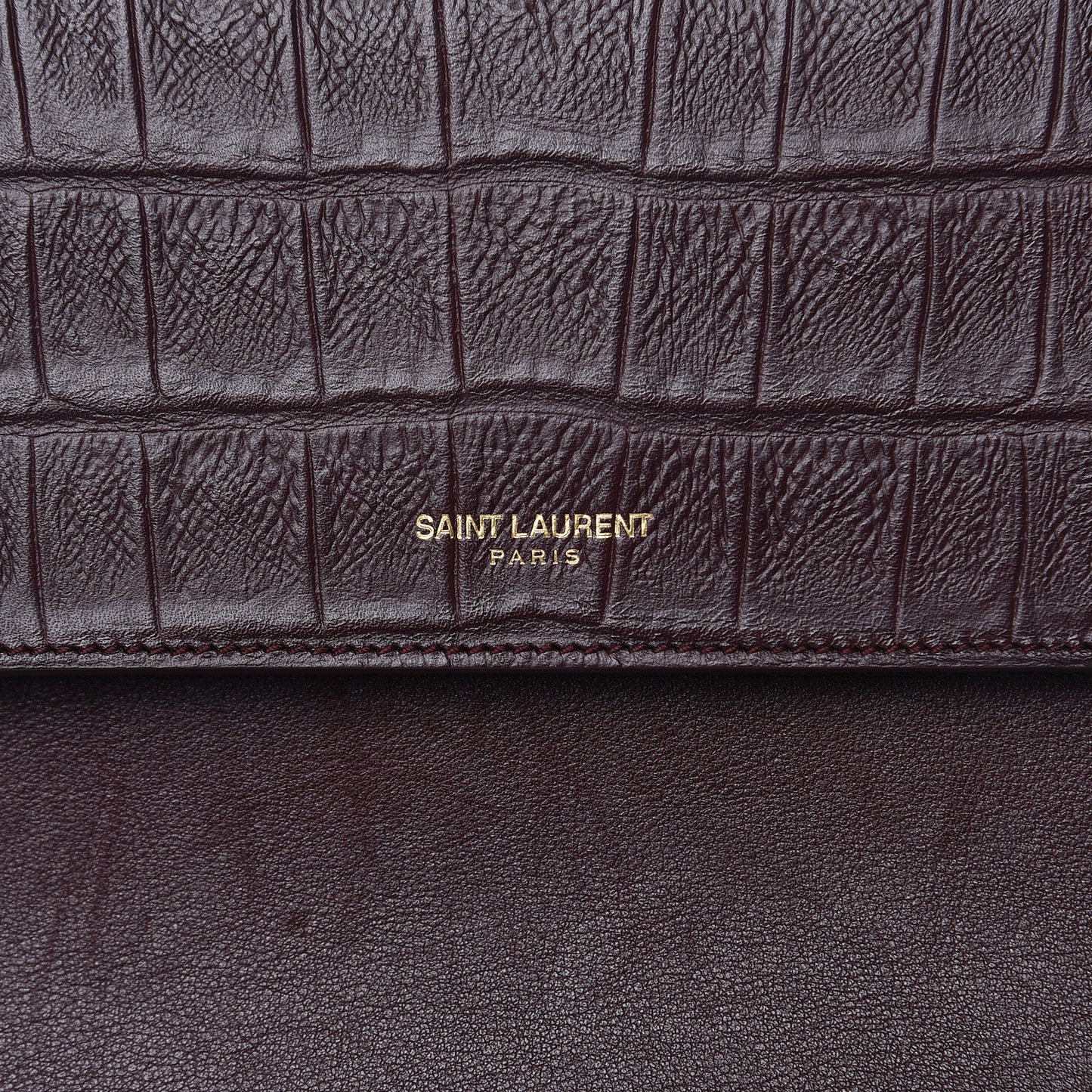 Calfskin Crocodile Embossed Medium Moujik Top Handle Bag Amarena
