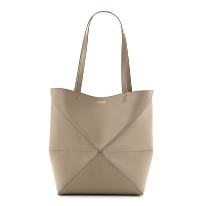 Loewe Shiny Calfskin Medium Puzzle Fold Tote Sand 1 of 11