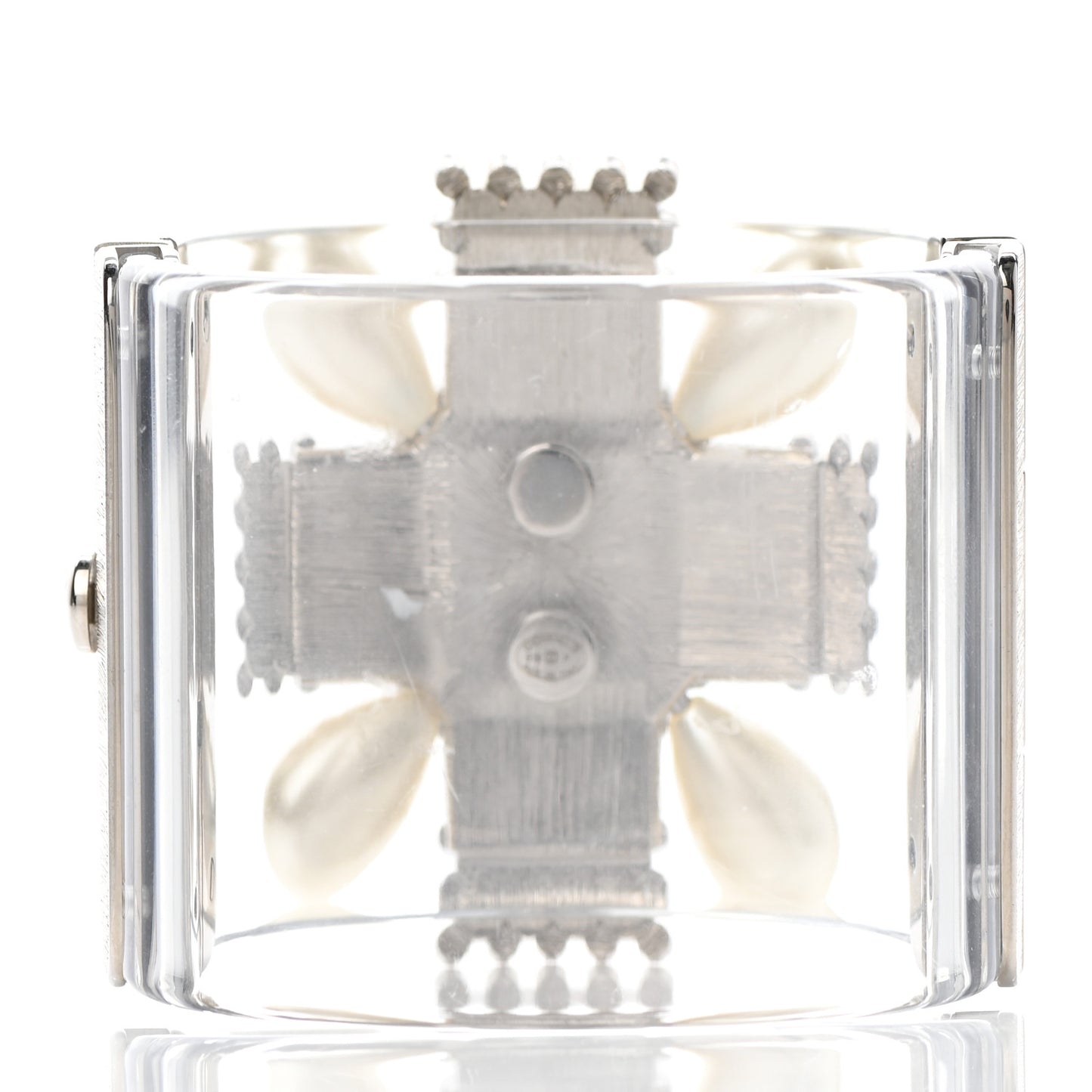 Resin Pearl Crystal Gripoix CC Cuff Transparent
