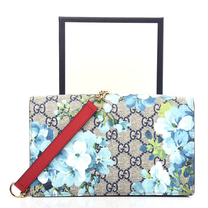 Gucci GG Supreme Monogram Blooms Chain Wallet Blue 10 of 10