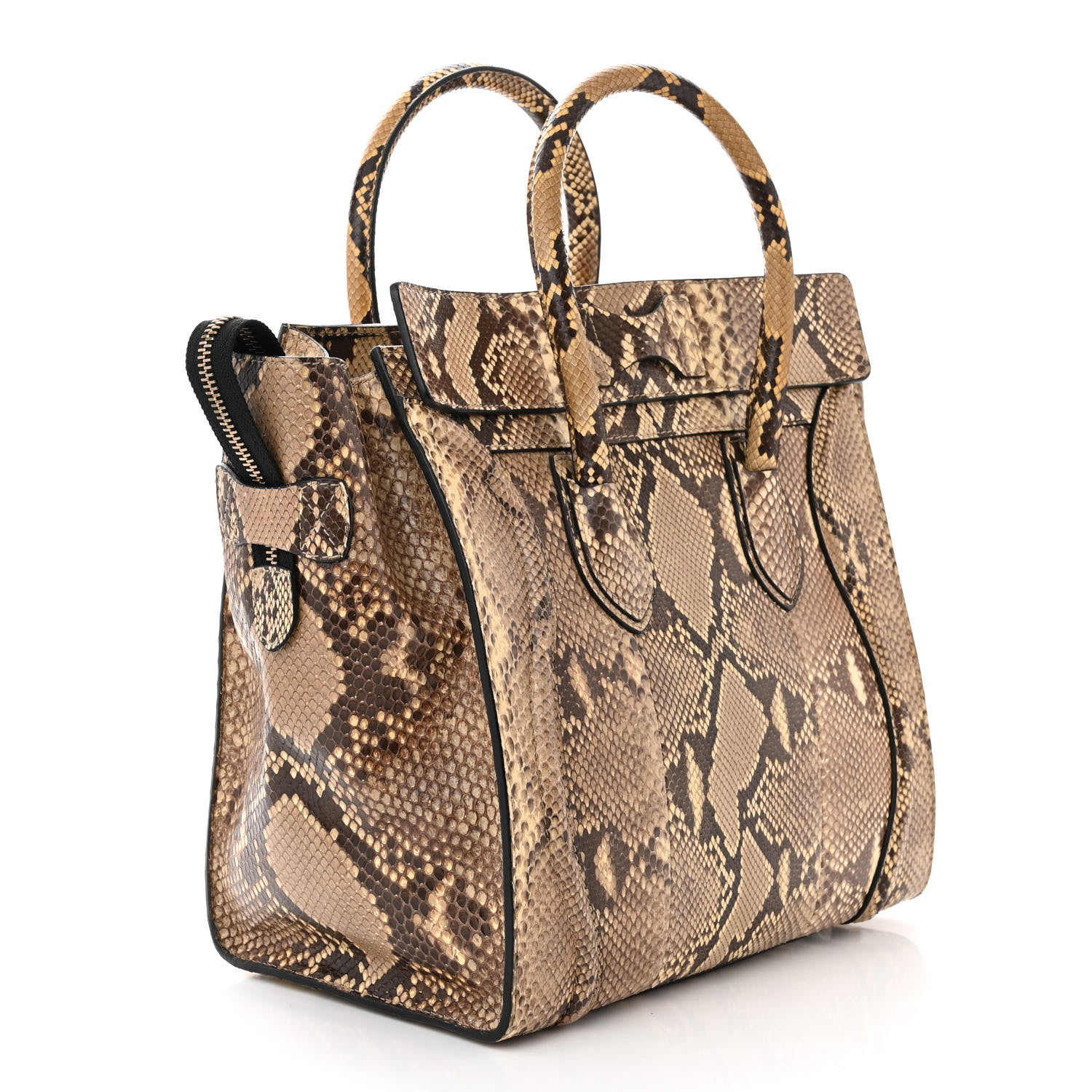 Celine Snakeskin Mini Luggage Beige 3 of 10