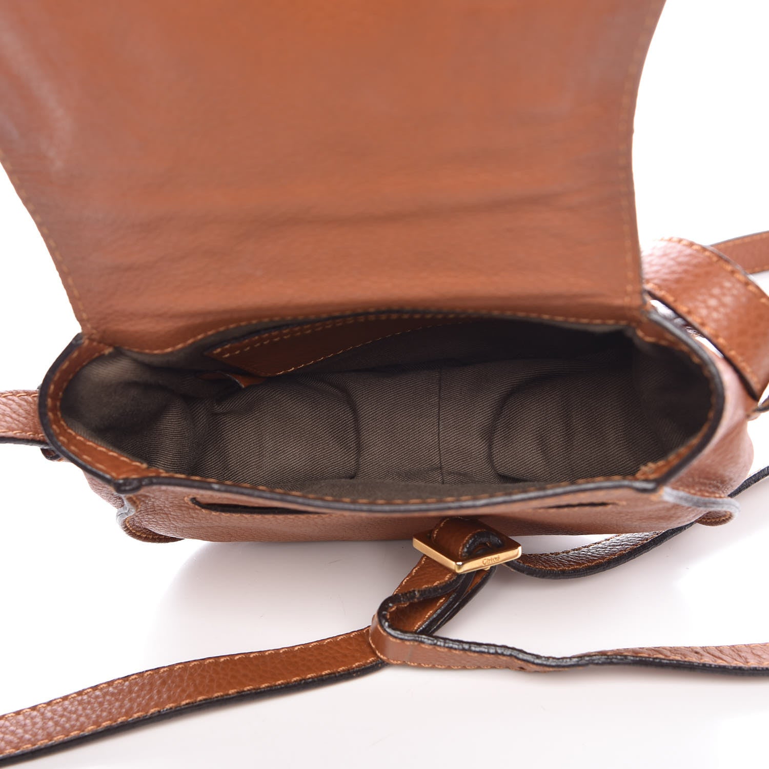 Chloe Calfskin Mini Marcie Round Crossbody Bag Tan 3 of 10